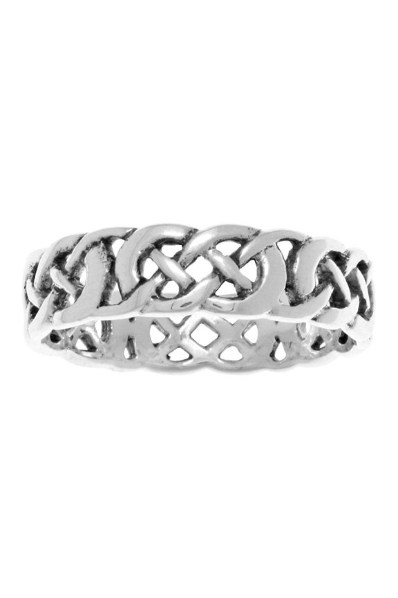 Sterling Silver Celtic Filigree Knotwork Band Ring Size 5