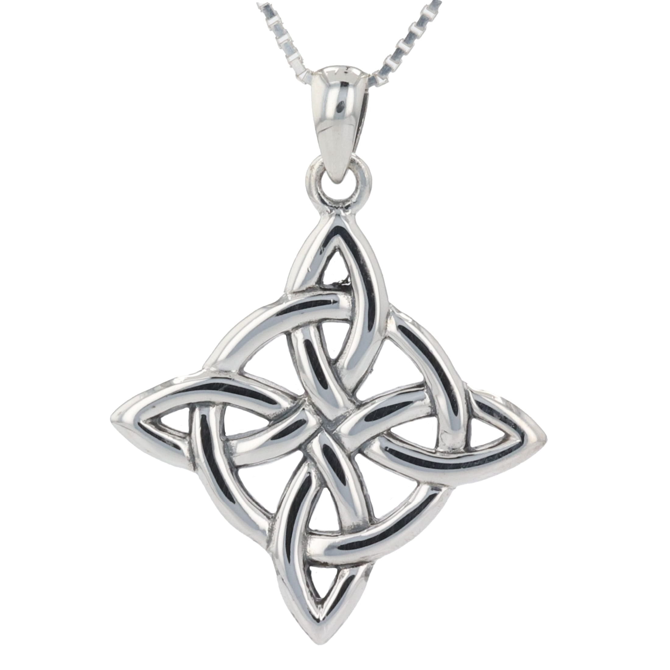 Jewelry Trends Sterling Silver Celtic Good Luck Knot Pendant on 18 Inch ...