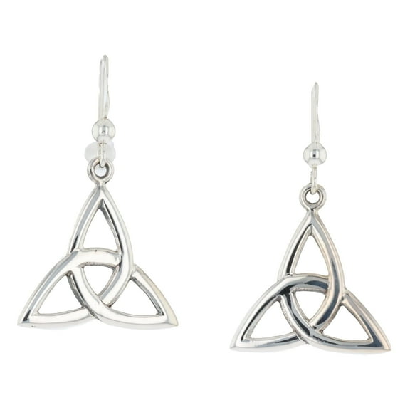 Jewelry Trends Sterling Silver Celtic Knot Work Trinity Triquetra Dangle Earrings