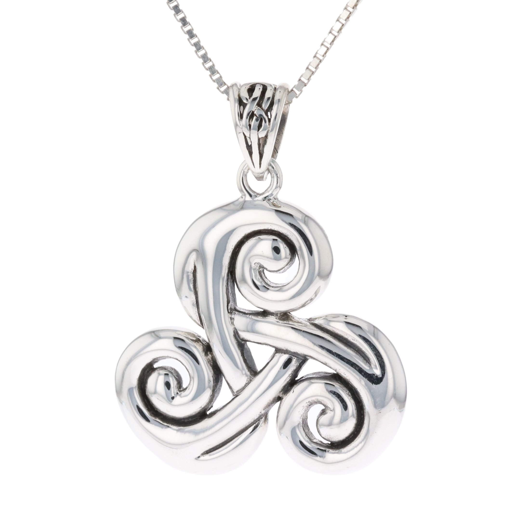 Jewelry Trends Sterling Silver Celtic Spiral Triskele Trinity Knot ...