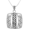 thumbnail image 1 of Jewelry Trends Sterling Silver Celtic Square Amulet Pendant on 22 Inch Box Chain Necklace, 1 of 3