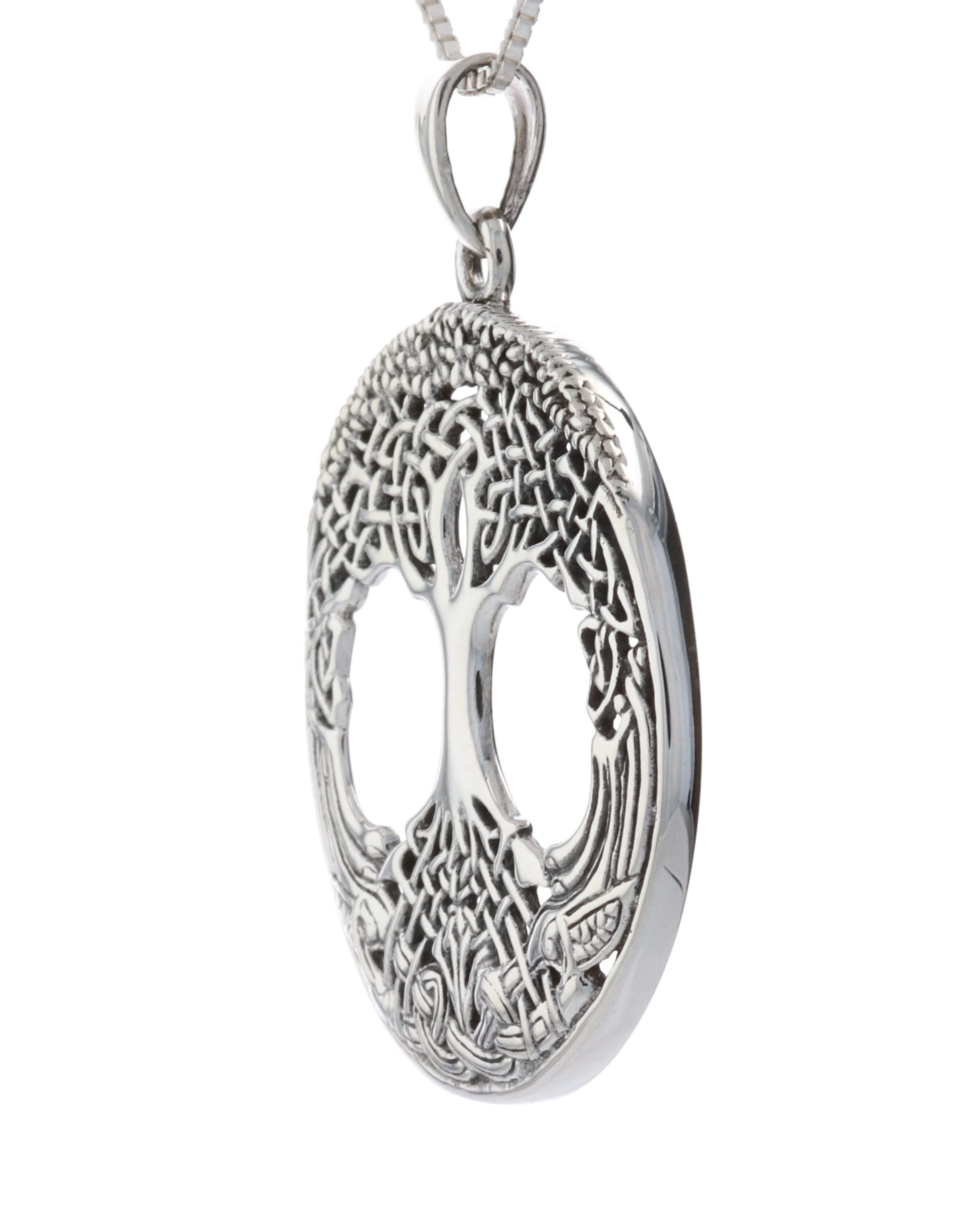 Jewelry Trends Sterling Silver Celtic Tree of Life Pendant Necklace 18 ...