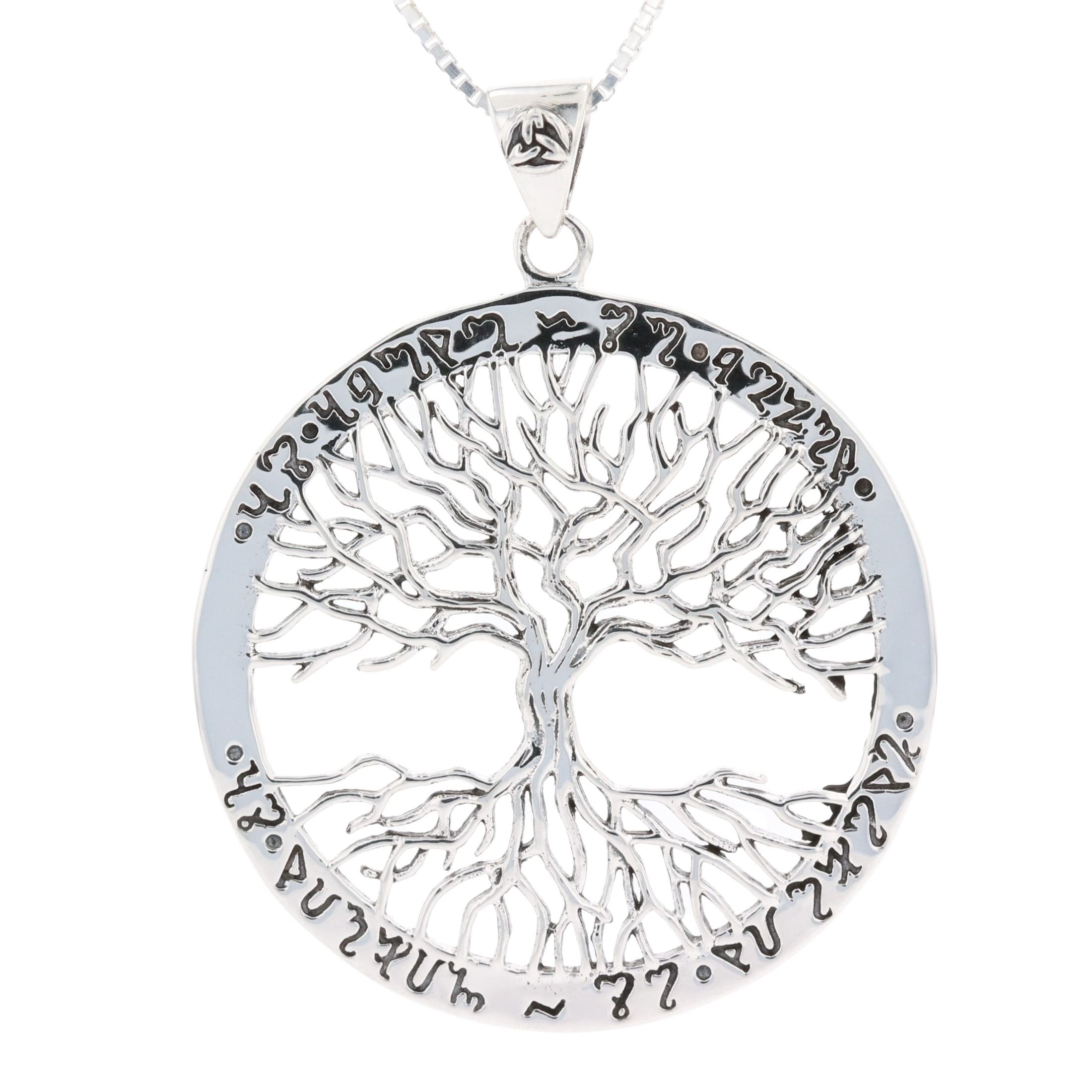 Jewelry Trends Sterling Silver Celtic Tree of Life Pendant with Rune ...