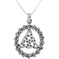 thumbnail image 1 of Jewelry Trends Sterling Silver Celtic Trinity Knotwork Pendant on 22 Inch Box Chain Necklace, 1 of 3