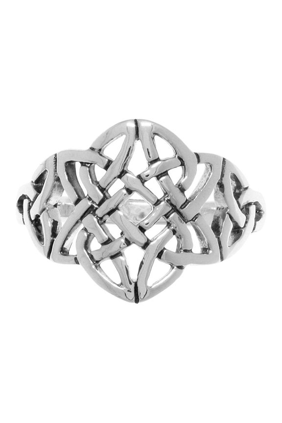 Sterling Silver Celtic Trinity Star Knotwork Ring Size 9