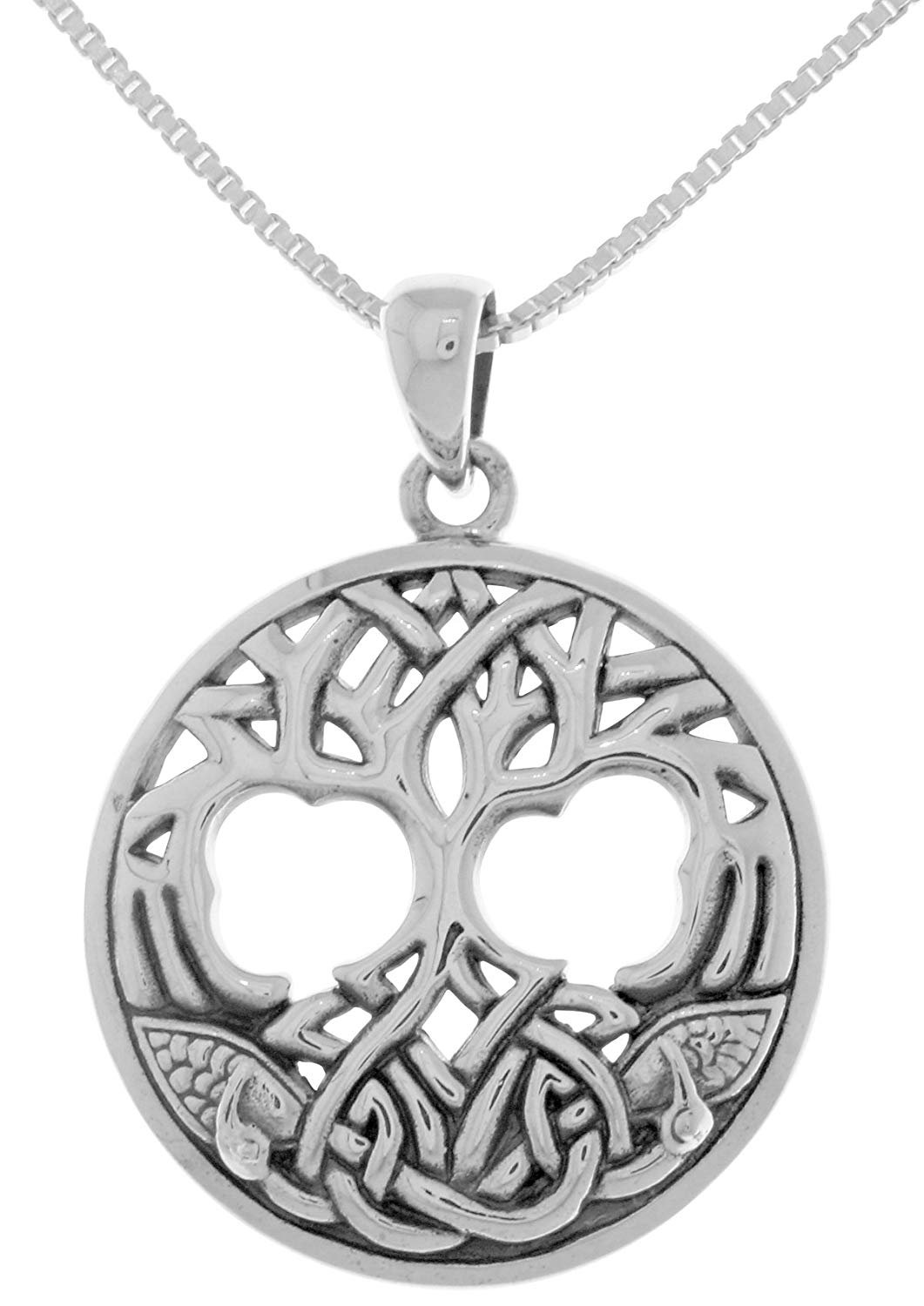 Jewelry Trends Sterling Silver Celtic Winter Tree of Life Pendant on 18 ...