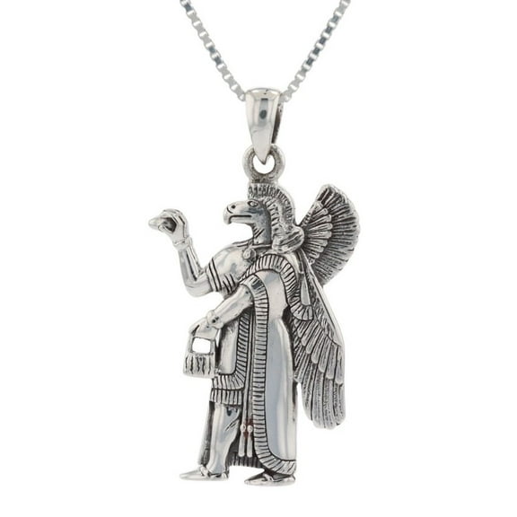 Jewelry Trends Sterling Silver Egyptian Nisroch God of Agriculture Pendant on 18 Inch Necklace
