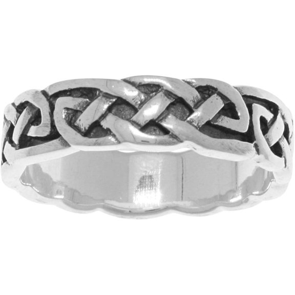 Jewelry Trends Sterling Silver Endless Celtic Knotwork Band Ring Size 5