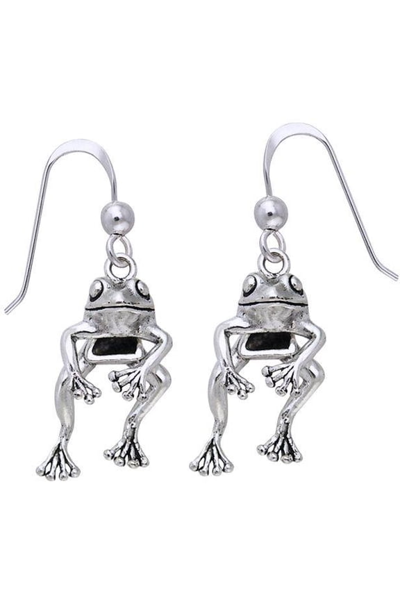 Sterling Silver 'Fabulous Frog' Swinging Earrings
