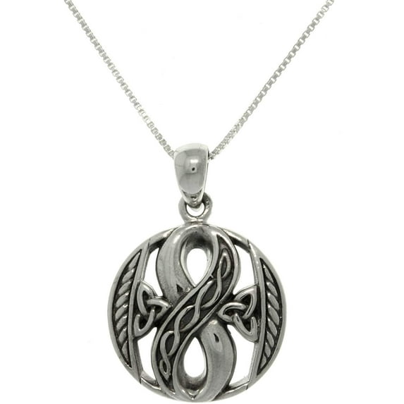 Jewelry Trends Sterling Silver Infinity Knot Celtic Pendant Necklace 18"
