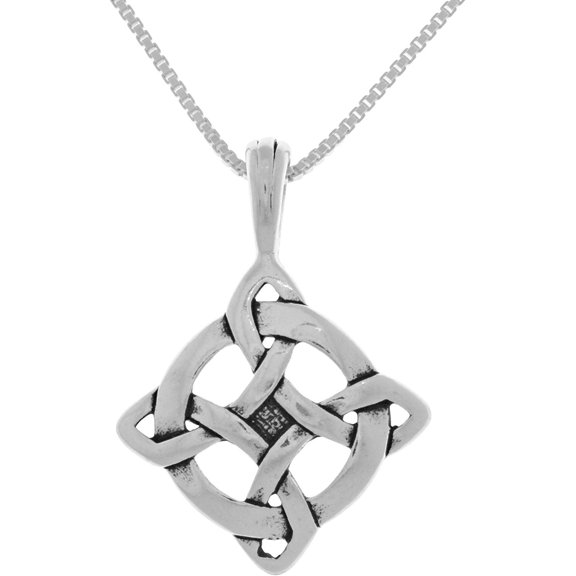 Jewelry Trends Sterling Silver Luck Celtic Pendant with 18 Inch Chain Necklace