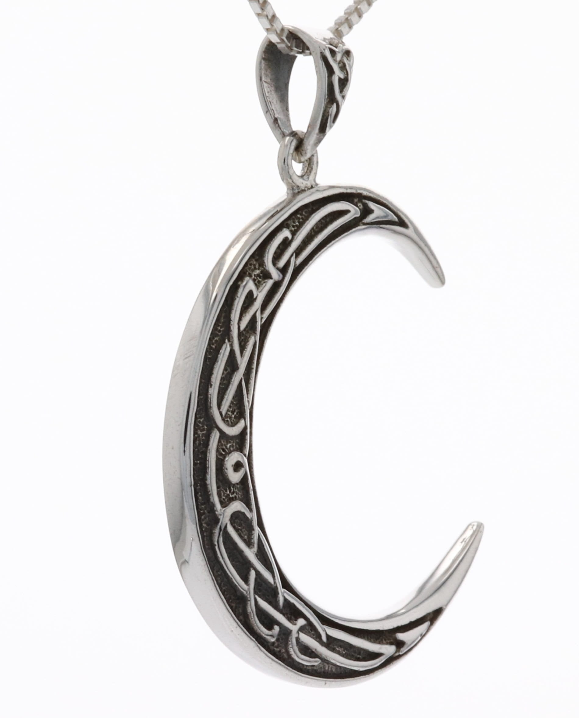 Jewelry Trends Sterling Silver Magical Celtic Crescent Moon Pendant on ...