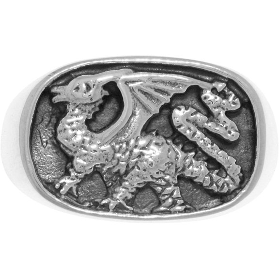 Jewelry Trends Sterling Silver Royal Dragon Seal Signet Ring Size 12
