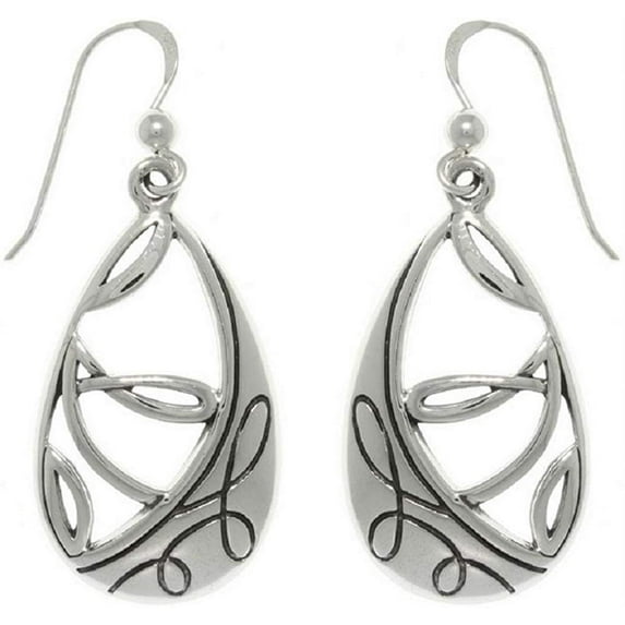 Jewelry Trends Sterling Silver Teardrop Twist Southwestern Style Dangle Earrings
