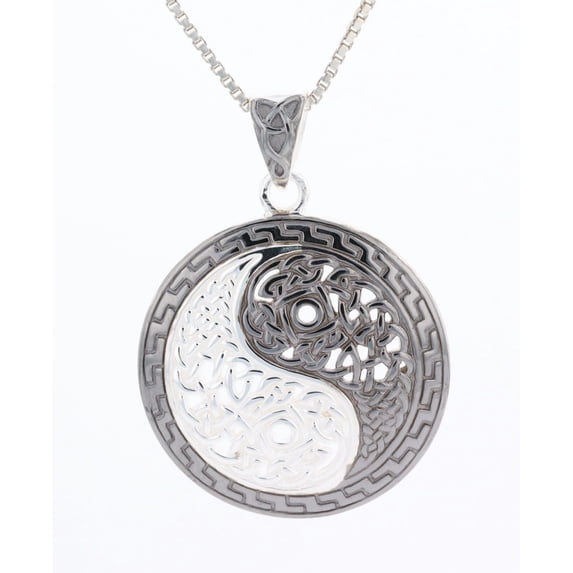 Jewelry Trends Sterling Silver Yin Yang Celtic Knot Pendant Necklace Courtney Davis Art