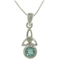 thumbnail image 1 of Jewelry Trends Sterling Silver and Synthetic Aquamarine Celtic March Birth Month Pendant on 18 Inch Chain Necklace, 1 of 3