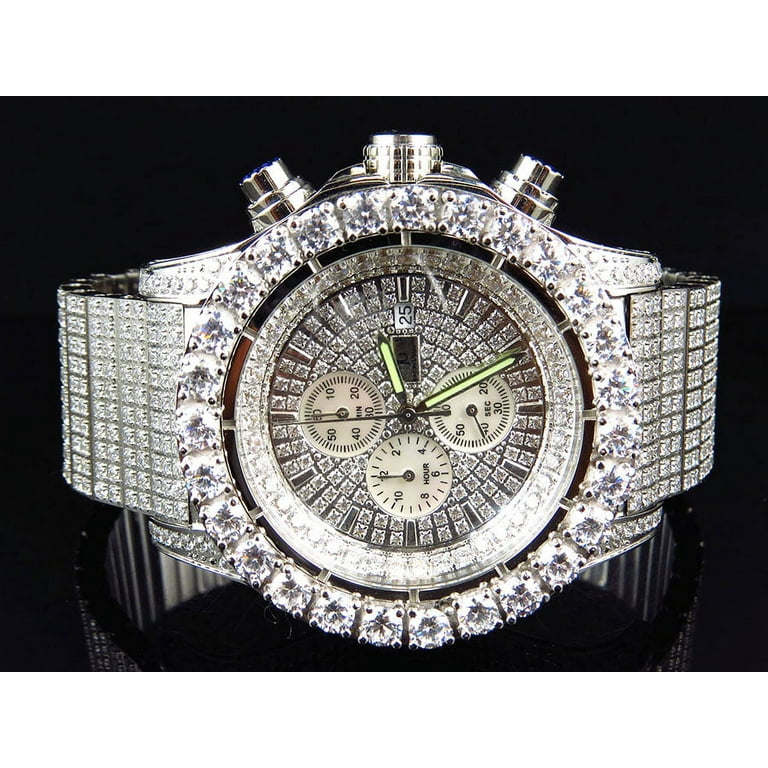 Jewelry Unlimited Iced Out Stainless Steel Watch