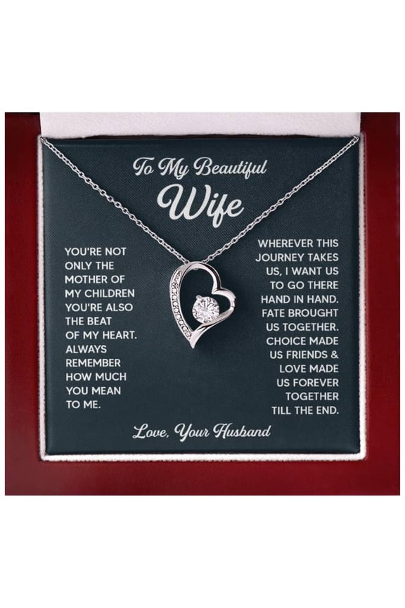 Jewelry To My Wife - I Love You Forever Necklace From Husband, Romantic Birthday Anniversary Valentine Her Quote 03 #2172, White Forever Love Necklace
