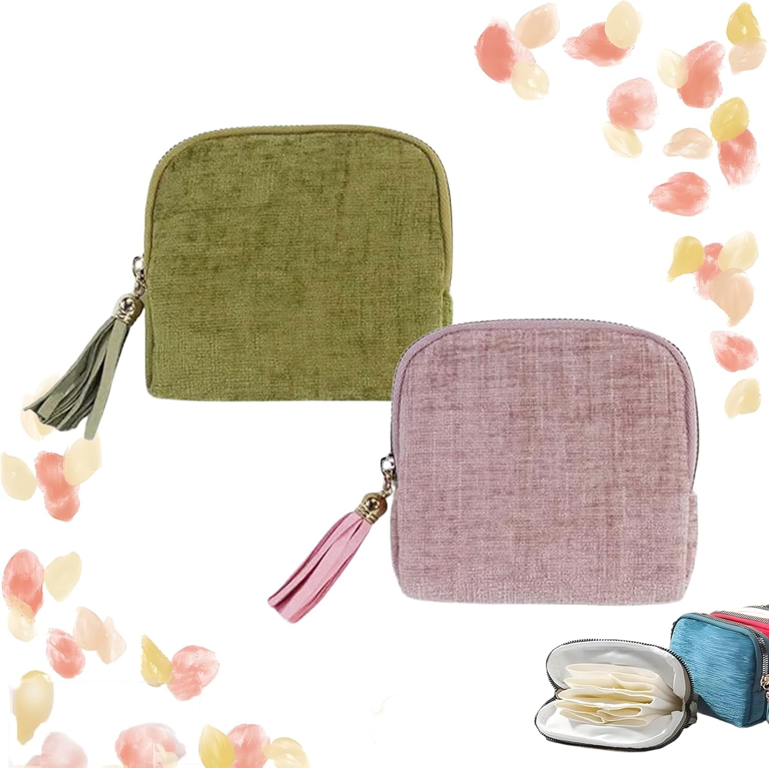 Jewelry Zippered Pocket Case Travel Jewelry Bag Portable Organizer ...