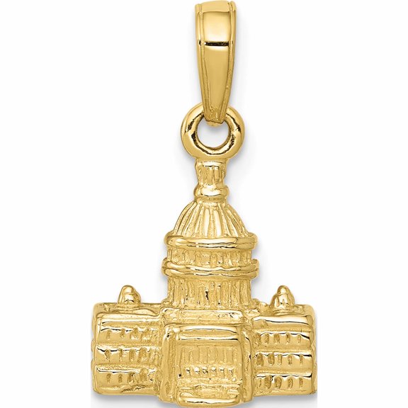 Jewelry by Sweet Pea 10K Yellow Gold 3-D Washington D.C. Capitol Building Pendant
