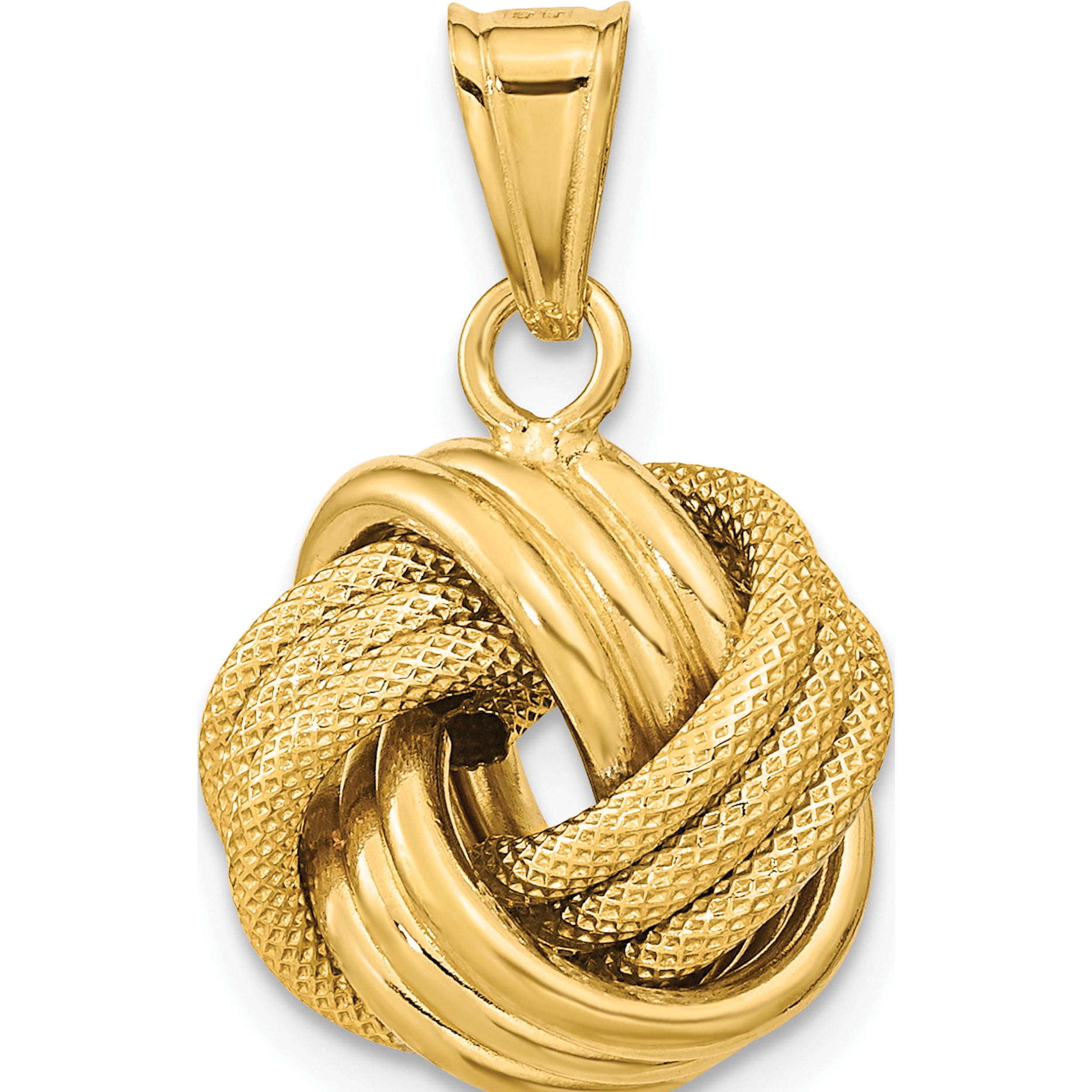 Jewelry by Sweet Pea 10K Yellow Gold Polished Textured Love Knot ...