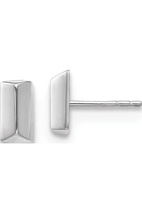 14K White Gold Polished Post Earrings