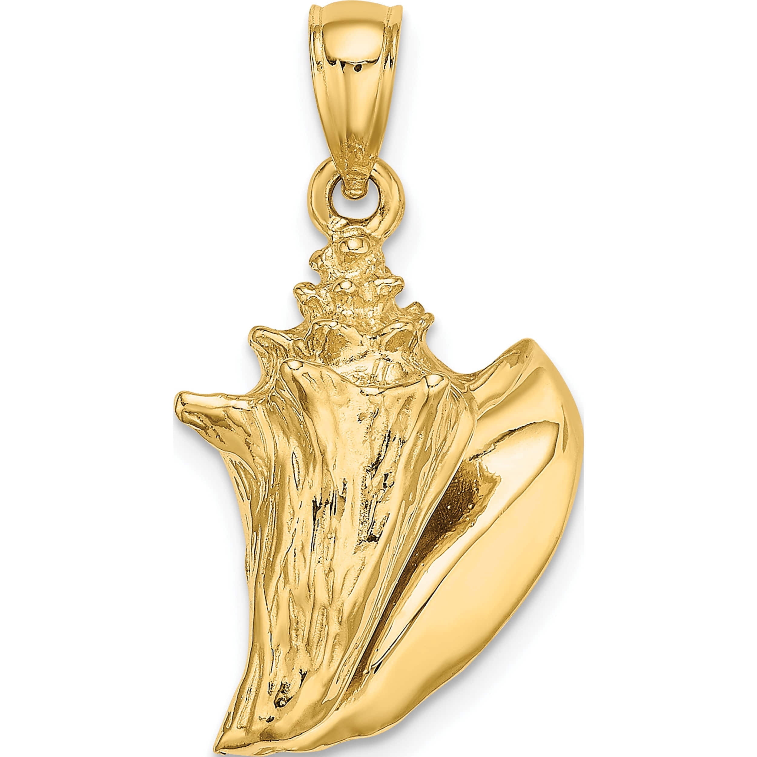 Conch Shell Fod Jewelry by Sweet Pea 14K Yellow Gold 3-D Conch Shell Charm, 26 x 15.9 ...