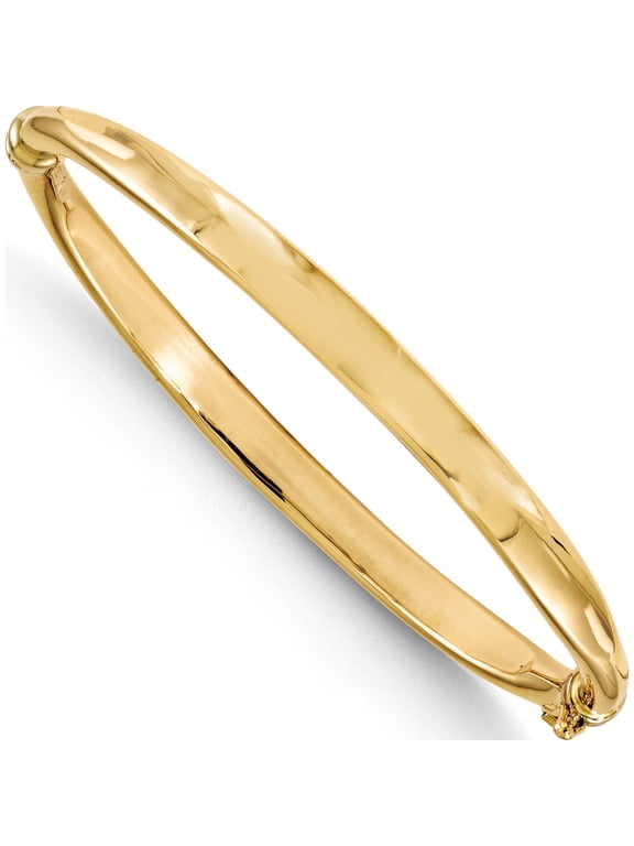 14K Yellow Gold Polished Hinged Bangle