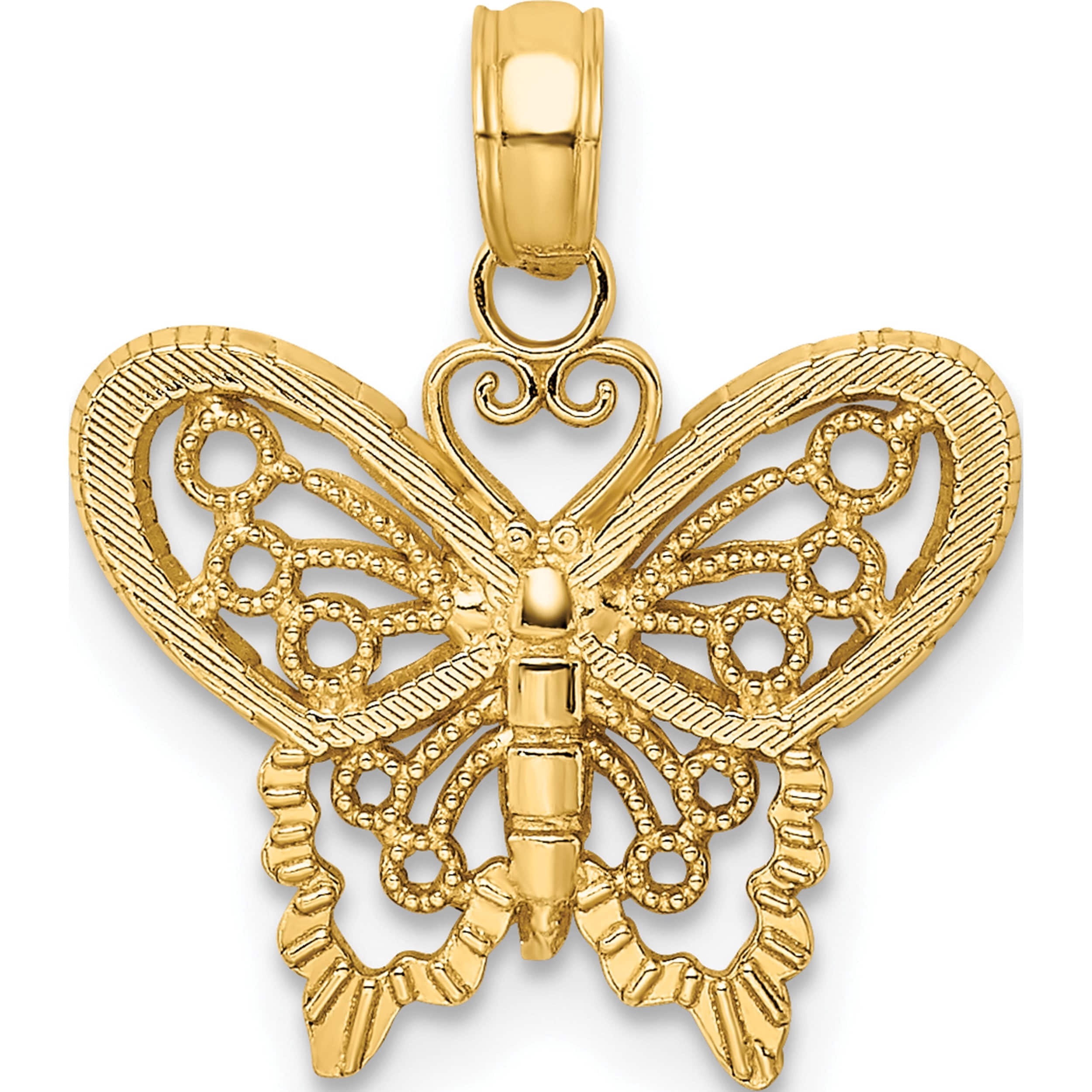 Jewelry by Sweet Pea 14K Yellow Gold Polished and Textured Filigree ...