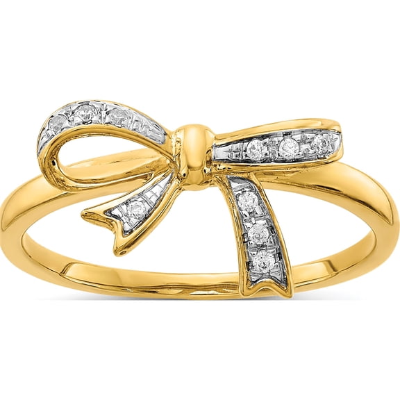 Jewelry by Sweet Pea 14K and White Rhodium 1/20 carat Diamond Bow Ring