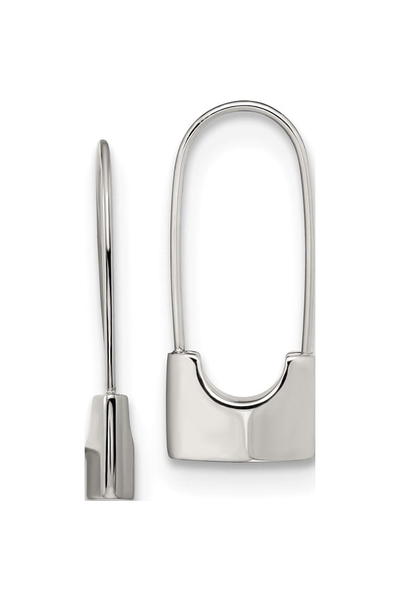 Chisel Stainless Steel Polished Lock Earrings