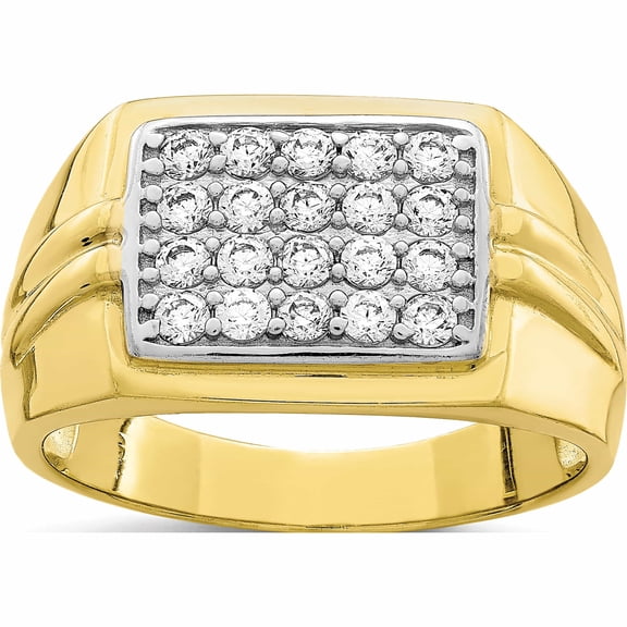 Jewelry by Sweet Pea IB Goodman 10K and White Rhodium Mens CZ Ring