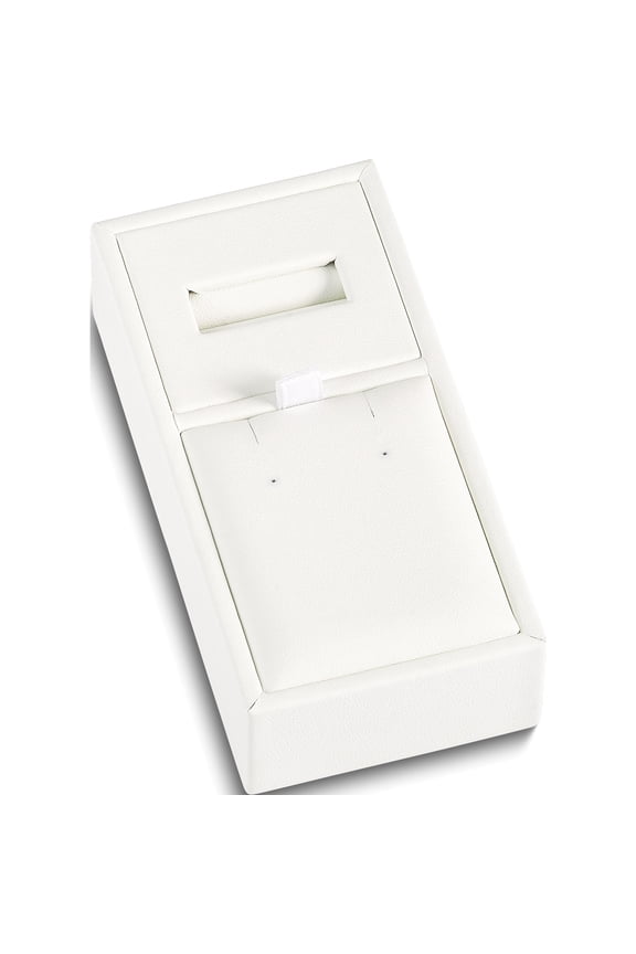 Non Metal White Leatherette 2 inch x 3.75 inch x 1 inch Single Combo Earring, Ring and Pendant Tray