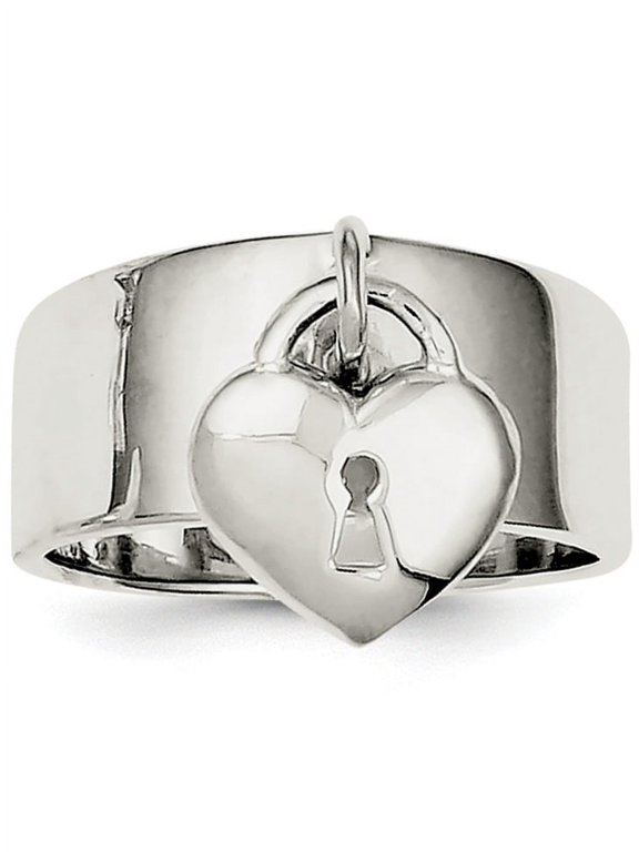 Sterling Silver Dangle Lock Ring