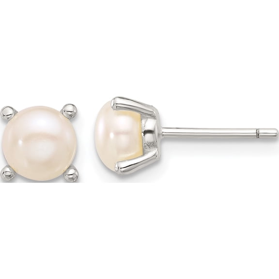 Jewelry by Sweet Pea Sterling Silver E-Coating 6mm FWC Pearl Post Earrings