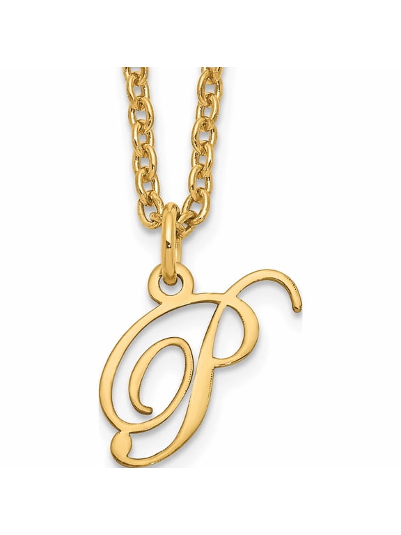 Sterling Silver Gold-plated Letter P Initial Necklace