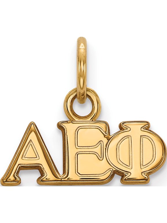 Sterling Silver Gold-plated LogoArt Alpha Epsilon Phi Sorority Greek Letters Extra Small Pendant
