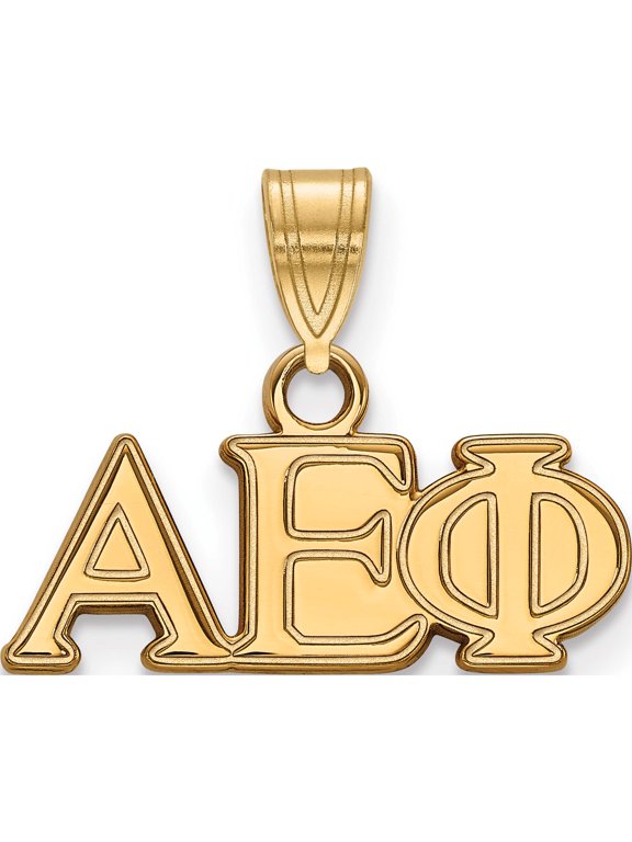 Sterling Silver Gold-plated LogoArt Alpha Epsilon Phi Sorority Greek Letters Small Pendant
