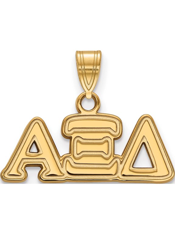 Sterling Silver Gold-plated LogoArt Alpha Xi Delta Sorority Greek Letters Small Pendant