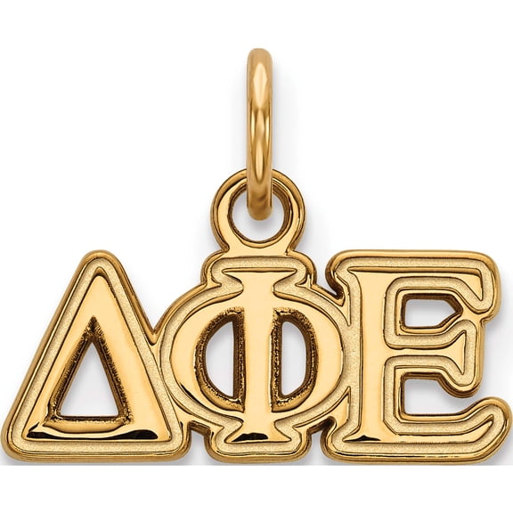 Jewelry by Sweet Pea Sterling Silver Gold-plated LogoArt Delta Phi Epsilon Sorority Greek Letters Extra Small Pendant