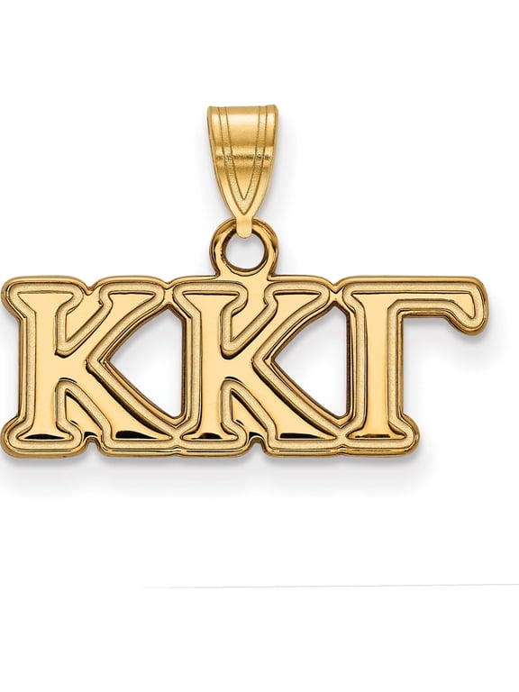 Sterling Silver Gold-plated LogoArt Kappa Kappa Gamma Sorority Greek Letters Small Pendant