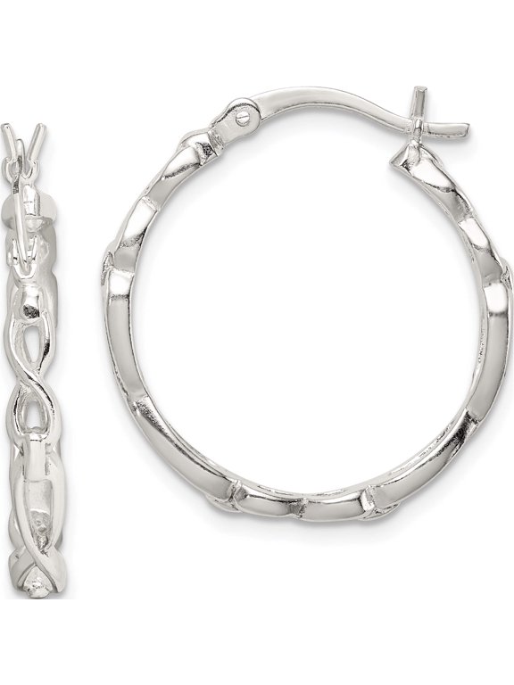 Sterling Silver Infinity Design Hoop Earrings