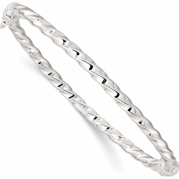 Jewelry by Sweet Pea Sterling Silver Polished Twisted Hinged Bangle