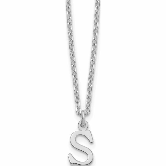 Jewelry by Sweet Pea Sterling Silver Rhodium-plated Cutout Letter S Initial Necklace