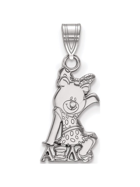 Sterling Silver Rhodium-plated LogoArt Alpha Xi Delta Sorority Symbol Small Pendant