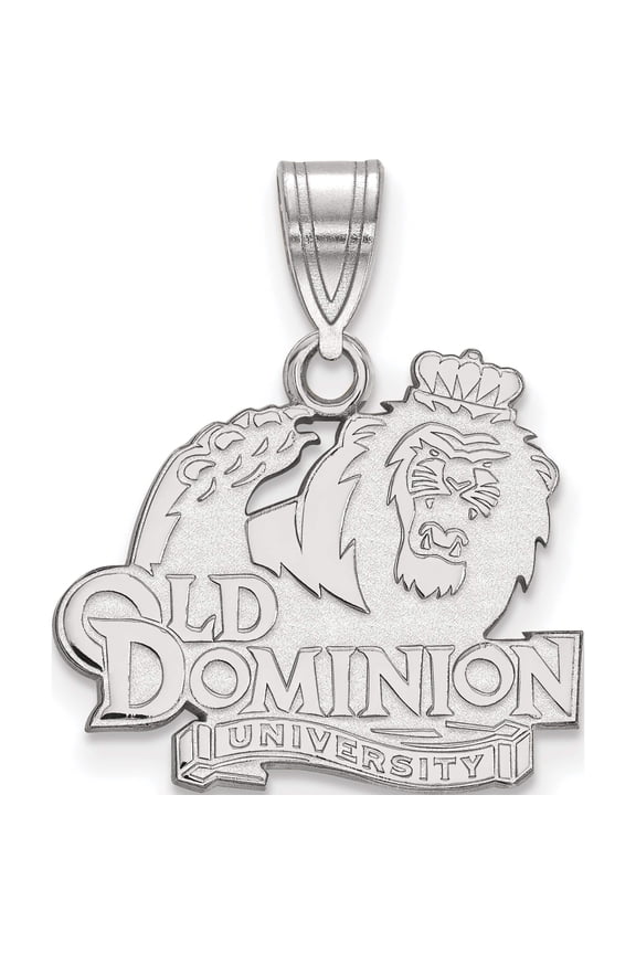 Sterling Silver Rhodium-plated LogoArt Old Dominion University Medium Pendant
