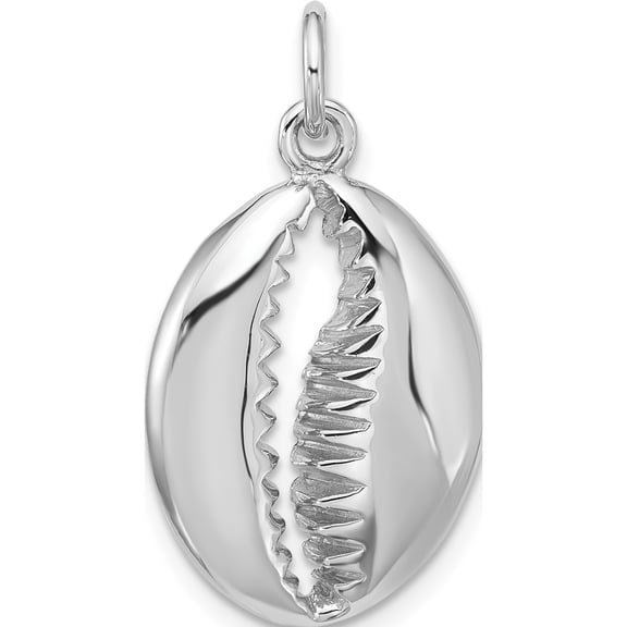Jewelry by Sweet Pea Sterling Silver Rhodium-plated Polished Cowrie Shell Pendant