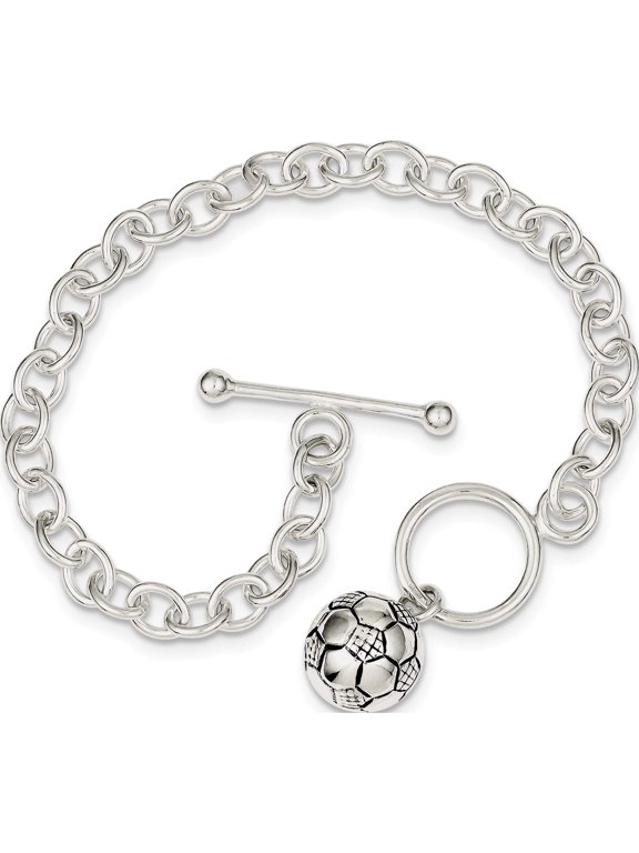 Sterling Silver Soccer Ball Bracelet