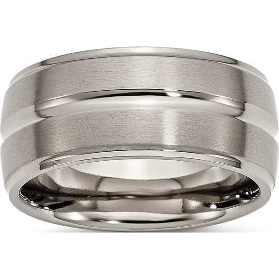 Chisel Titanium Brushed and Polished Textured Edge 7mm Band - Walmart.com