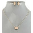 thumbnail image 1 of Jewelry by TSC Druzy Hexagon Necklace and Earring Set, Opal Pink and Gold, 1 of 3